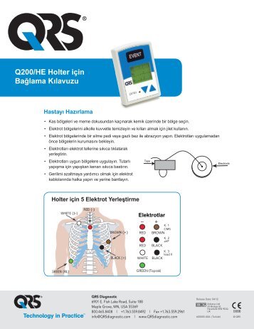 Q200/HE Holter iÃ§in BaÄlama KÄ±lavuzu - QRS Diagnostic