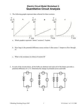 Worksheet 3: Quantitative Circuit Analysis - Modeling Physics