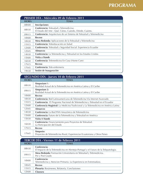 programa jornadas internacionales de telesalud y telemedicina