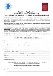 Resident Application Form for 2 years membership ... - ESSM