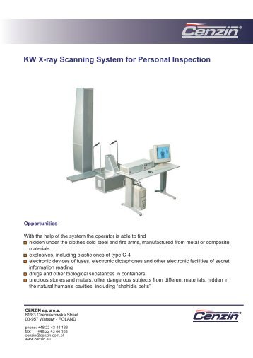 379. KW X-Ray Scanning System for Personal Inspection - Cenzin