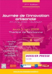 dossier presse - Chambre rÃ©gionale de mÃ©tiers et de l'artisanat du ...