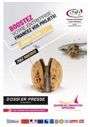 DOSSIER PRESSE - Innovation artisanale - Chambre rÃ©gionale de ...