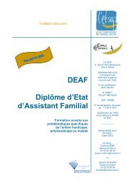 DEAF Diplôme d'Etat d'Assistant Familial - ETSUP