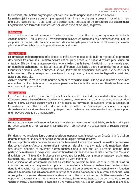 Pochette du congressiste - protocoles meta