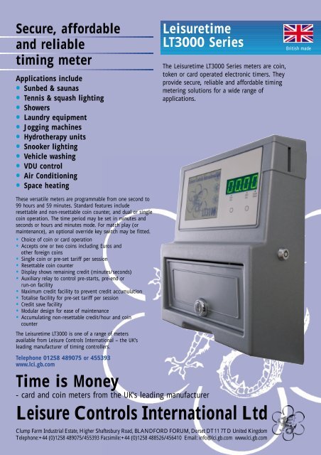 LT3000 timer brochure - Leisure Controls Ltd