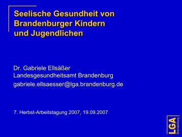 Seelische Gesundheit von Brandenburger Kindern und Jugendlichen
