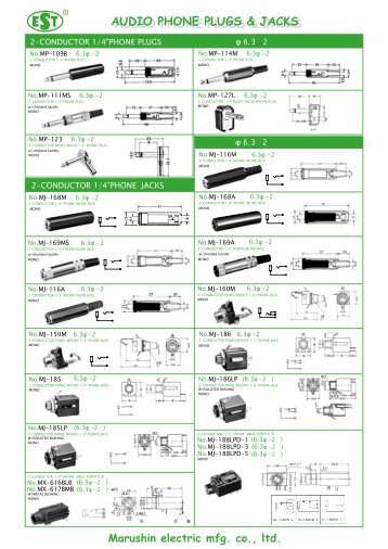 Marushin electric mfg. co., ltd. AUDIO PHONE PLUGS ... - au one NET