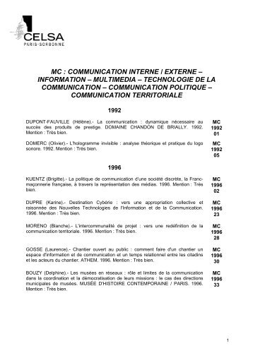 MC : COMMUNICATION INTERNE / EXTERNE ... - Celsa