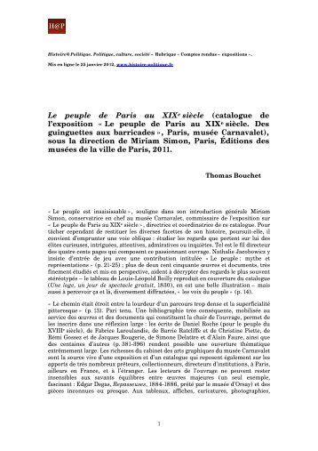 Le peuple de Paris au XIXe siècle - Histoire@Politique