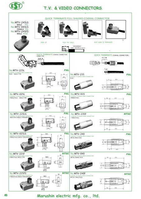 Marushin electric mfg. co., ltd. T.V. & VIDEO ... - au one NET