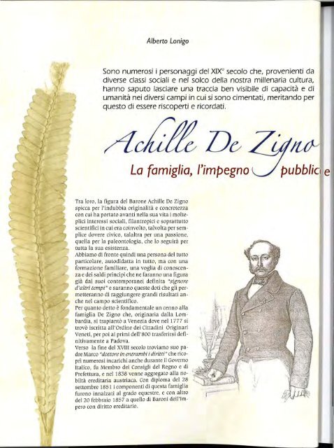 ACHILLE DE ZIGNO: LA FAMIGLIA, L'IMPEGNO ... - Giuliocesaro.it