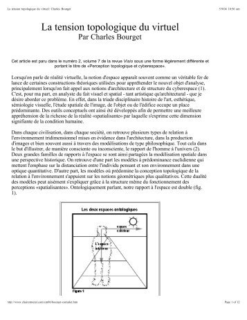 La tension topologique du virtuel - Mouchette