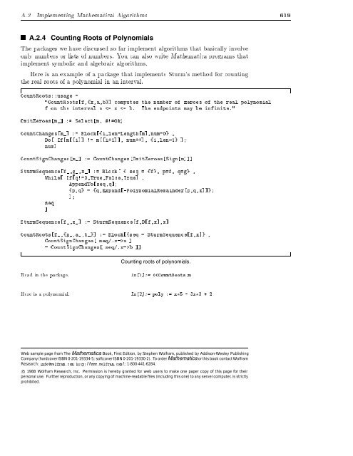 A.2.4 Counting Roots of Polynomials - Wolfram Research