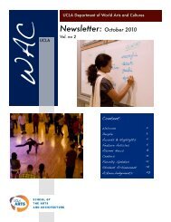 Newsletter: October 2010 - UCLA Department of World Arts and ...