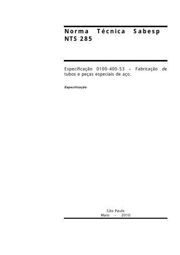 Norma TÃ©cnica Sabesp NTS 285
