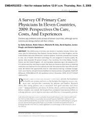 A Survey Of Primary Care Physicians In Eleven Countries, 2009 ...