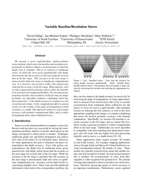 Variable Baseline/Resolution Stereo