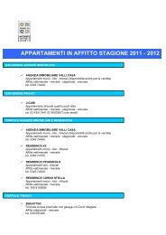 APPARTAMENTI IN AFFITTO STAGIONE 2011 - 2012 - Brembo Ski