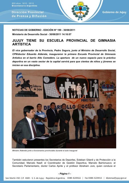 jujuy tiene su escuela provincial de gimnasia artÃ­stica - DirecciÃ³n de ...