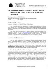 la méthode feldenkrais d'éducation somatique et sa pertinence pour ...