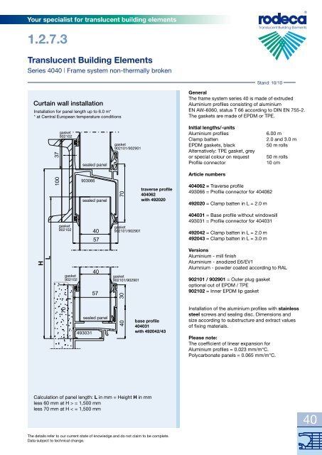 Your specialist for translucent building elements