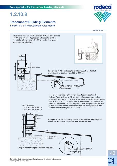 Your specialist for translucent building elements