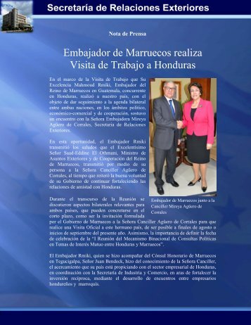 Embajador de Marruecos realiza Visita de Trabajo a Honduras