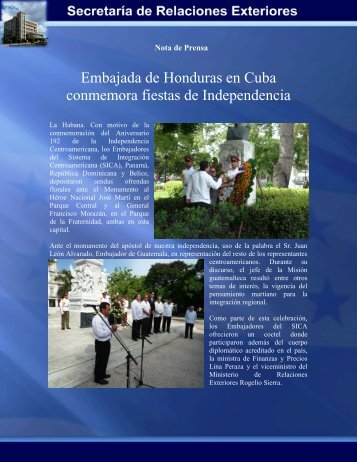 Embajada de Honduras en Cuba conmemora fiestas de ...