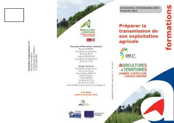 formations - La Chambre d'Agriculture de Charente-Maritime.
