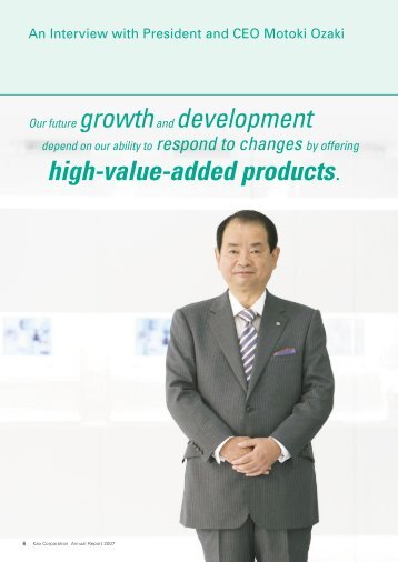 An Interview with President and CEO Motoki Ozaki - Kao