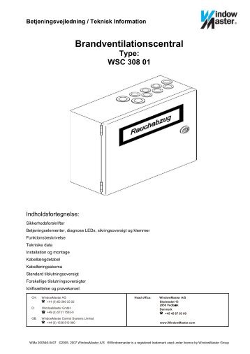 Brandventilationscentral Type: WSC 308 01 - WindowMaster