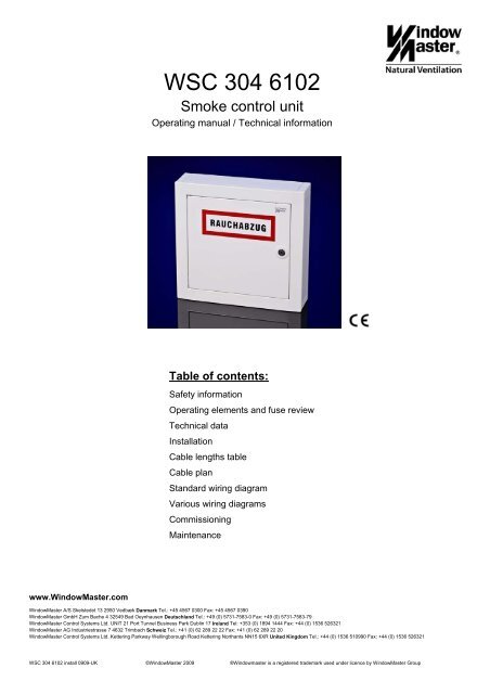 WSC 304 6102 Install 0909-GB - WindowMaster