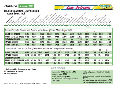 Les horaires de bus - Mairie de Sermesse