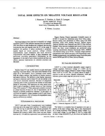 Total dose effects on negative voltage regulator - Robust Design ...