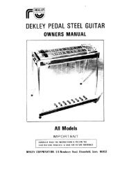 Dekley Owner's Manual - Carter Steel Guitars