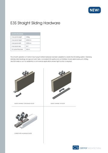 E3S Straight Sliding Hardware - Centor