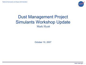 Dust Management Project - NASA