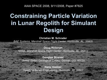 Constraining Particle Variation in Lunar Regolith for ... - NASA