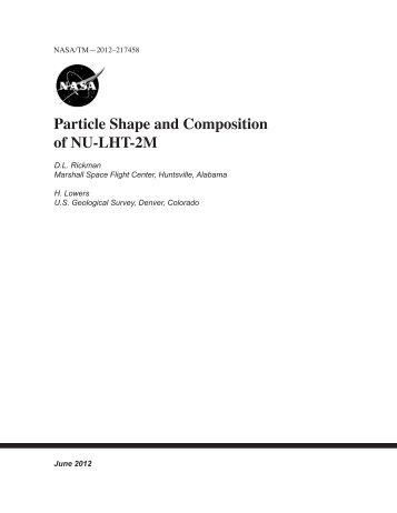 Particle Shape and Composition of NU-LHT-2M - NASA