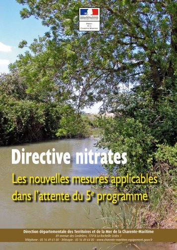 Directive nitrates - La Chambre d'Agriculture de Charente-Maritime.