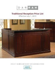 Traditional Reception Price List - DARRAN Furniture Industries