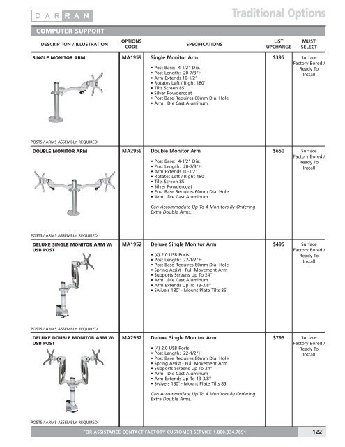 Traditional Reception Price List - DARRAN Furniture Industries