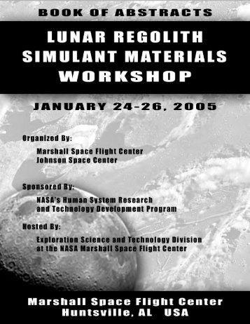 Book of Abstracts- Lunar Regolith Simulant Materials Workshop