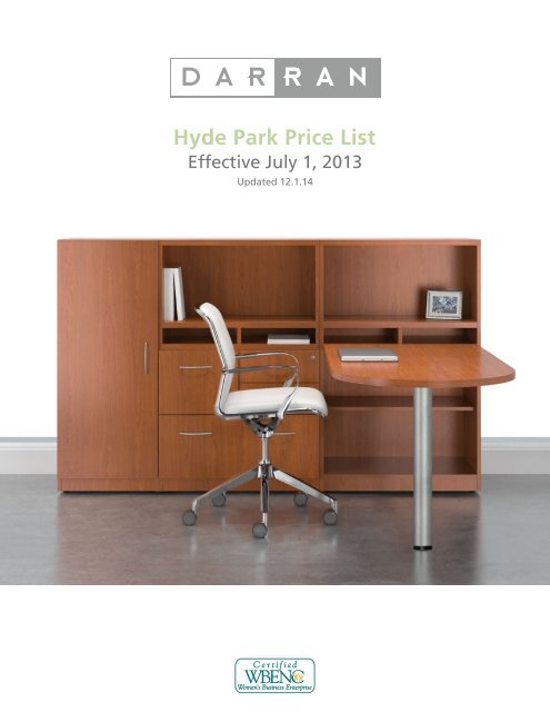 download the Hyde Park price list - DARRAN Furniture Industries