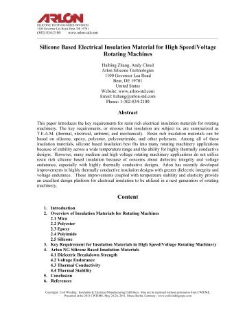 Silicone Based Electrical Insulation Material for High ... - Team-Logic