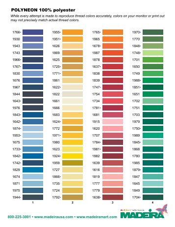 Madeira Thread Color Chart
