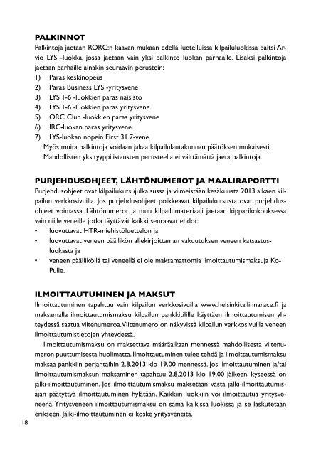 Kutsujulkaisu - Helsinki Tallinna Race