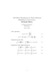 Formula Sheet - ETH ZÃ¼rich