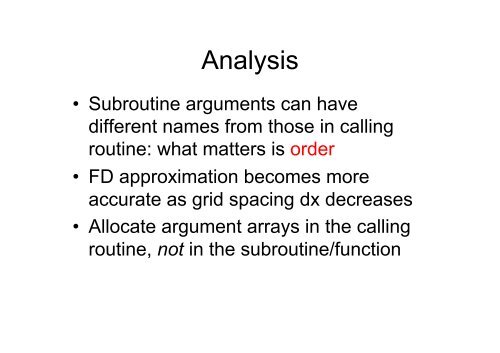 Numerical Modelling in Fortran: day 2